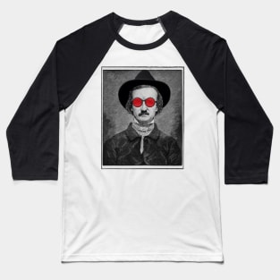Edgar Allen Poe Hipster Baseball T-Shirt